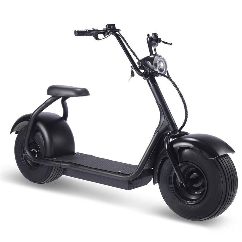 MotoTec Fat Tire 60v 18ah 2000w Lithium Electric Scooter Black | My Garage Supplies