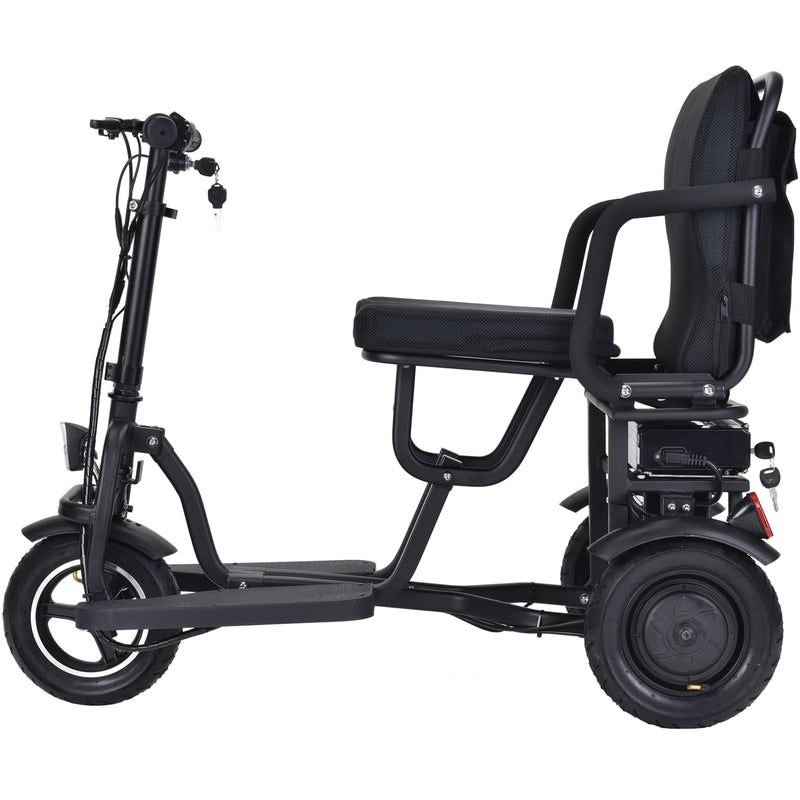 MotoTec Folding Mobility Electric Trike 48v 700w Dual Motor Lithium Black | My Garage Supplies