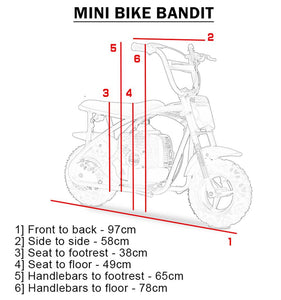 MotoTec Bandit 52cc 2-Stroke Kids Gas Mini Bike | My Garage Supplies