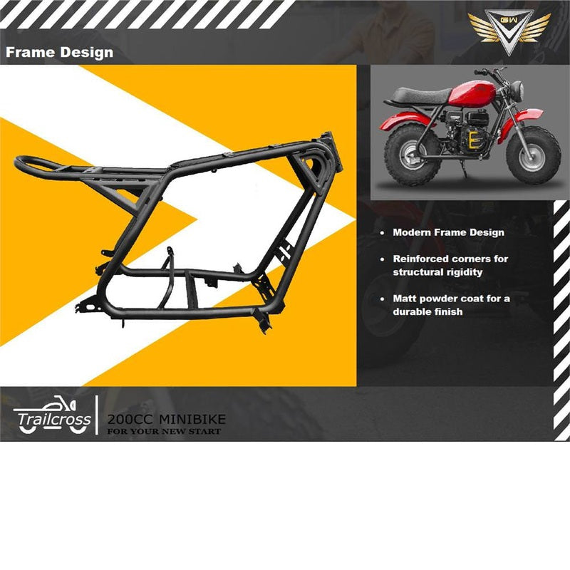 MotoTec Trailcross 200cc 4-Stroke Gas Mini Bike | My Garage Supplies
