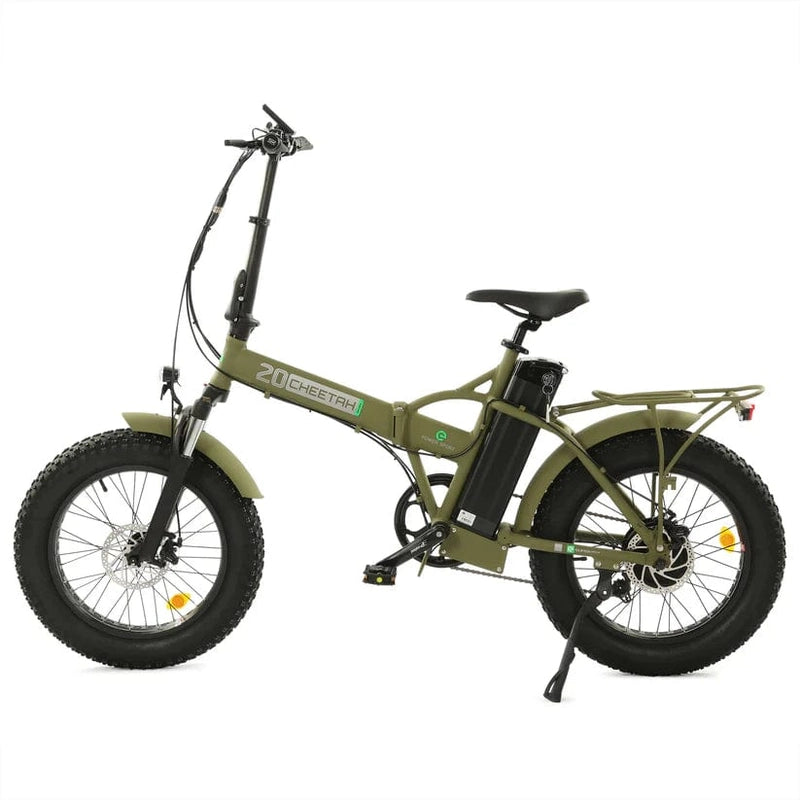 Ecotric 48V Fat Tire Portable and Folding Electric Bike with Color LCD Display Green