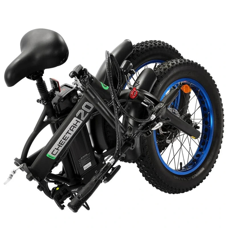 Ecotric 20inch Fat Tire Folding eBike w/UL Certified -Matt Black&Blue