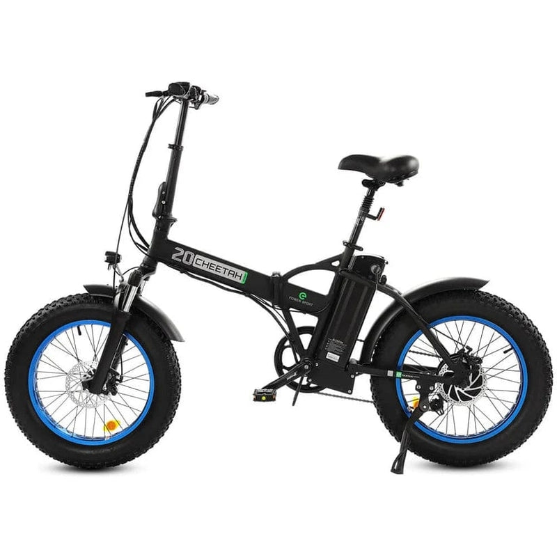 Ecotric 48V Fat Tire Portable and Folding Electric Bike with LCD display-Black and Blue Ecotric 48V Fat Tire Portable and Folding Electric Bike with LCD display-Black and Blue