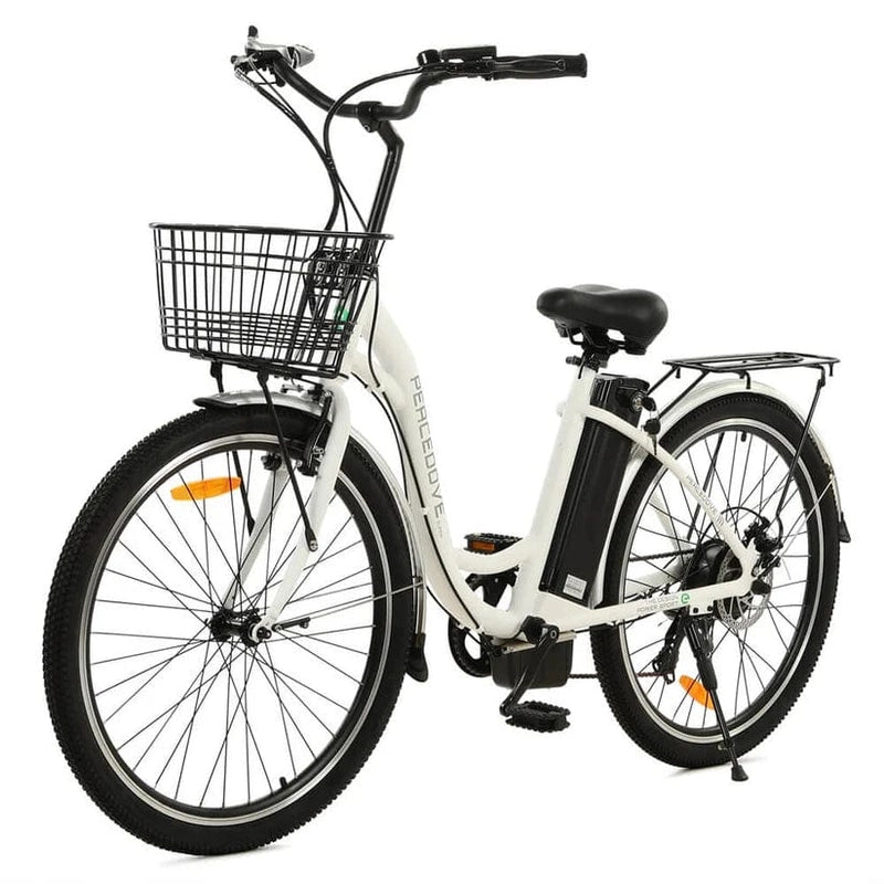 Ecotric 26inch Peacedove Electric City Bike with Basket and Rear Rack — My Garage Supplies