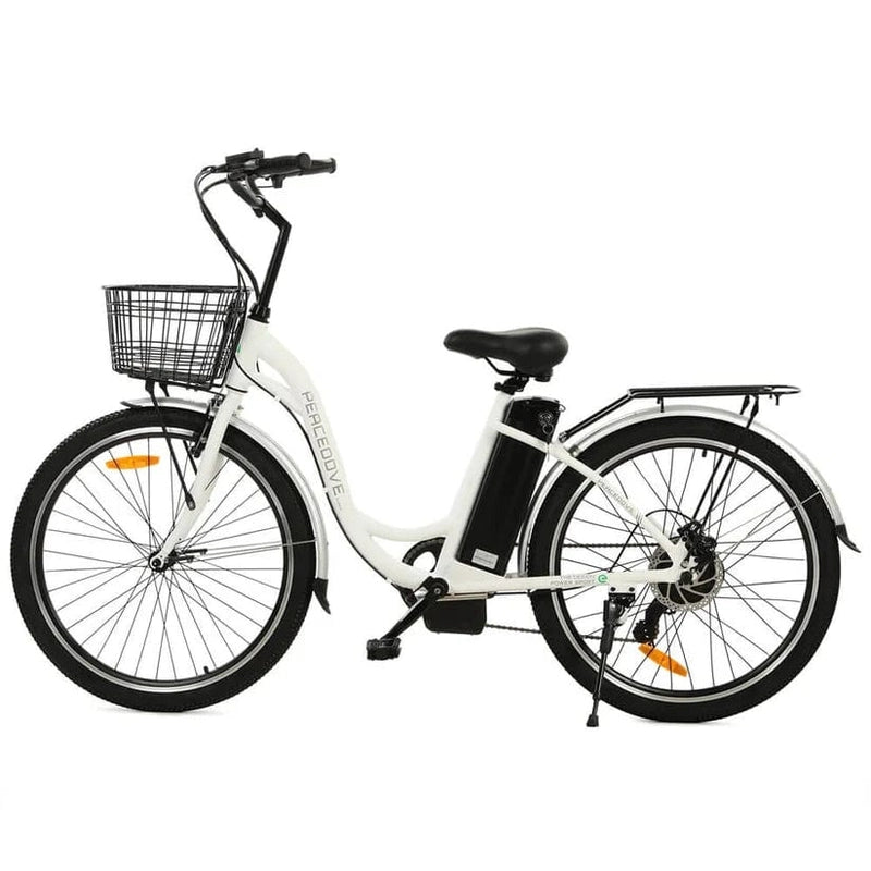 Ecotric 26inch Peacedove Electric City Bike with Basket and Rear Rack — My Garage Supplies