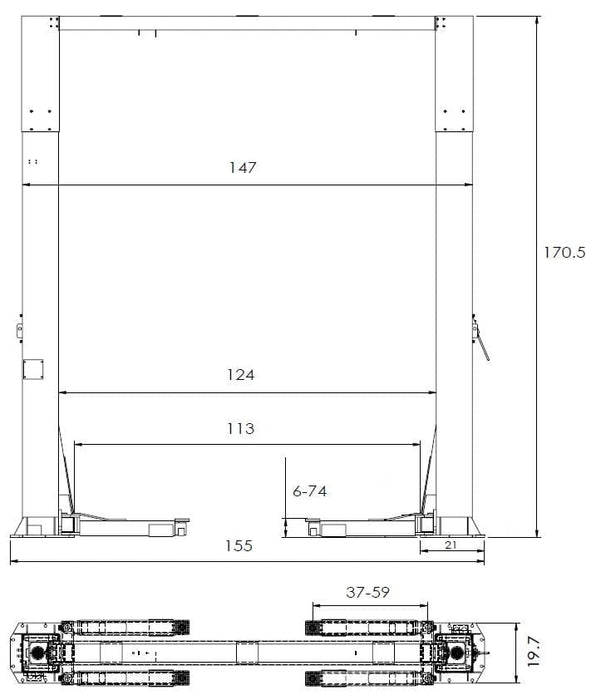 Triumph | NTO-20S 20,000 lb Two Post Auto Lift