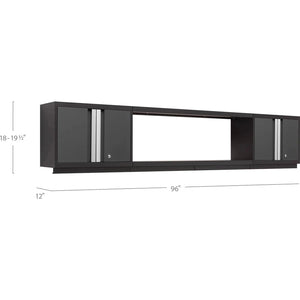 NewAge Bold 3.0 3-Piece Wall Cabinet Set With 48" Integrated Display Shelf-Dimensions