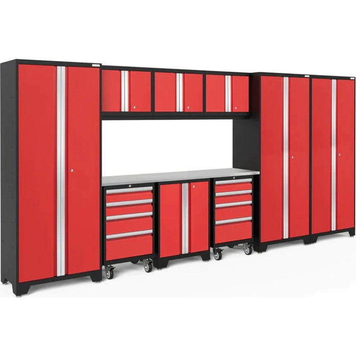 NewAge Bold 3.0 Series 10 Piece Garage Cabinet Set-red