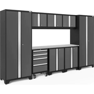 NewAge Bold Series 9 Piece Cabinet Set With Base, Tool, Wall Cabinets and 30 in. Lockers-