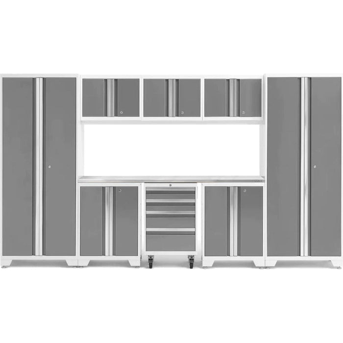 NewAge Bold Series 9 Piece Cabinet Set With Base, Tool, Wall Cabinets and 30 in. Lockers-