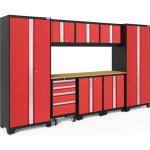 NewAge Bold Series 9 Piece Cabinet Set With Base, Tool, Wall Cabinets and 30 in. Lockers-