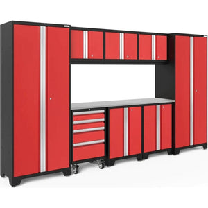 NewAge Bold Series 9 Piece Cabinet Set With Base, Tool, Wall Cabinets and 30 in. Lockers-