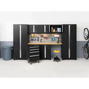 NewAge Bold Series 9 Piece Cabinet Set With Base, Tool, Wall Cabinets and 30 in. Lockers-