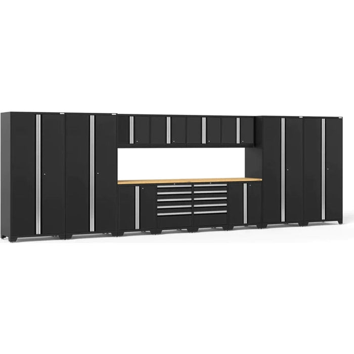 NewAge Pro 3.0 Series 14-Piece Garage Cabinet Set With Lockers, Base, Wall, Tool Drawer Cabinets and 56 in. Worktop-