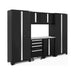 Bold Series 7 Piece Cabinet Set Black/Stainless Steel