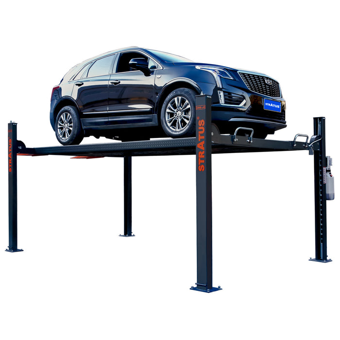 Stratus | SAE-P410 4 Post 10,000 Lbs Capacity Manual Release Storage Car Lift (Caster Kit Sold Separately)