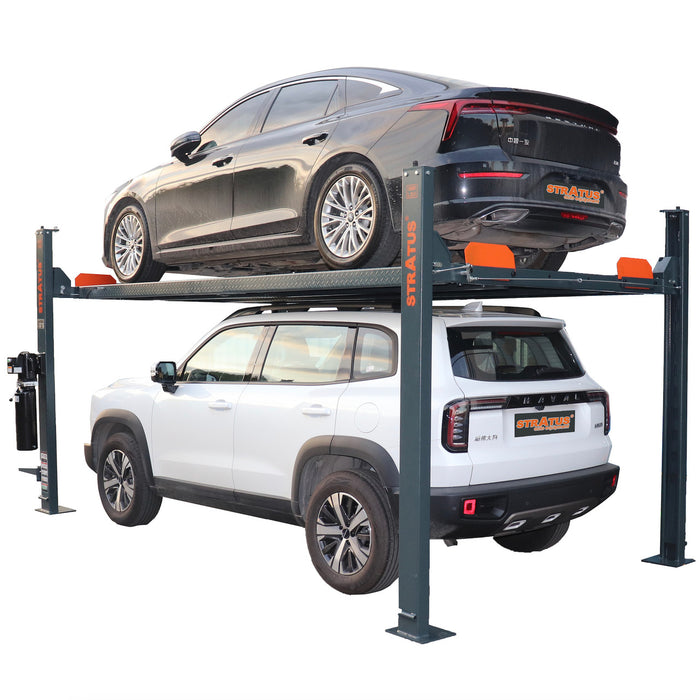 Stratus | SAE-P48 4 Post 8,000 LBS Capacity Manual Release Storage Car Lift With Castors