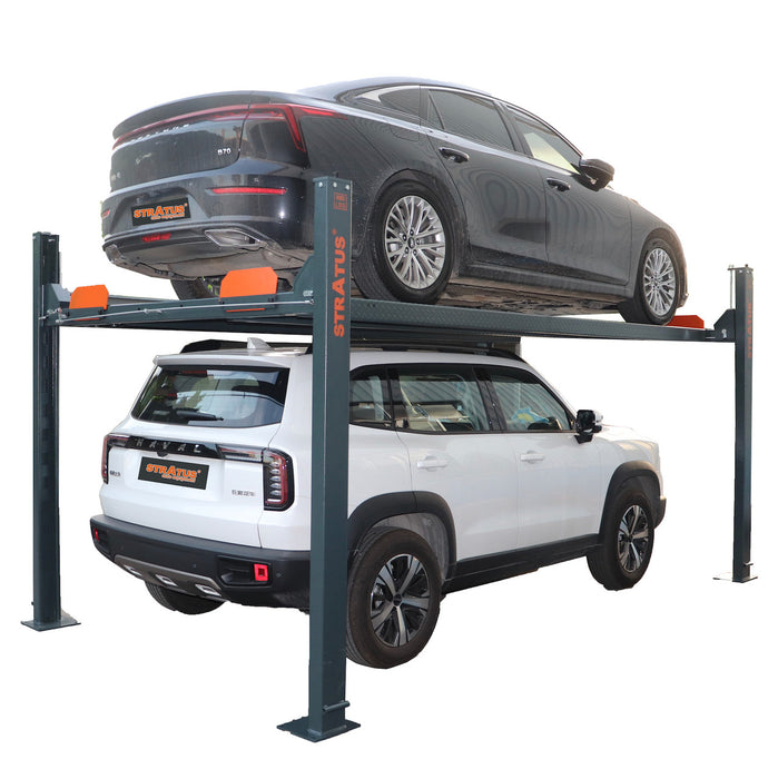 Stratus | SAE-P48 4 Post 8,000 LBS Capacity Manual Release Storage Car Lift With Castors