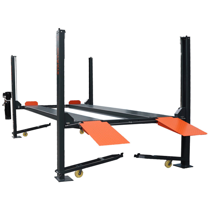 Stratus | SAE-P48 4 Post 8,000 LBS Capacity Manual Release Storage Car Lift With Castors