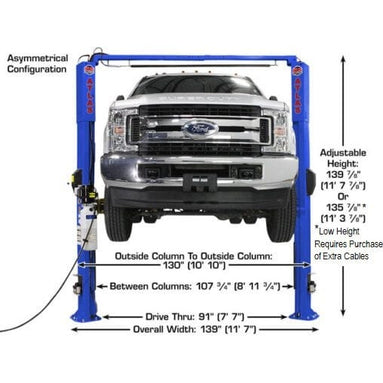 Atlas Platinum PVL10 ALI Certified 10,000 lb Overhead 2 Post Lift