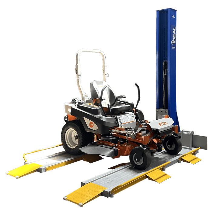 iDEAL SC-2K-UTV-X 2,000 lb Single Column ‘Multi-Use’ UTV & Mower Storage / Service Lift - 110V Duro Included