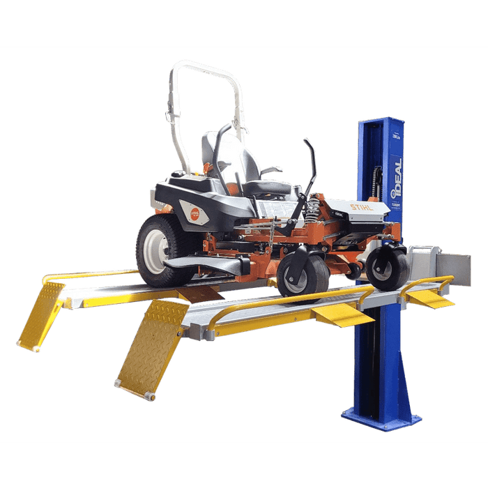 iDEAL SC-2K-UTV-X 2,000 lb Single Column ‘Multi-Use’ UTV & Mower Storage / Service Lift - 110V Duro Included