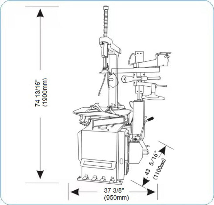 Stratus | SAE-T26 Electric/Pneumatic Wheel Clamp Tire Changer