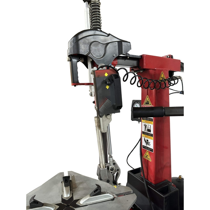 Tuxedo TC-1300 Tire Changer -- Tiltback Press Arm w/ Leverless Demount Tool