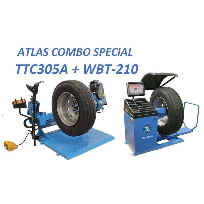 Atlas TTC305A Truck Tire Changer + WBT-210 Heavy Duty Wheel Balancer Combo