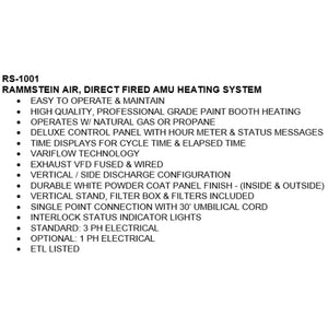 TUXEDO RS-1001 DIRECT FIRED AMU HEATING SYSTEM