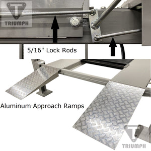 Triumph NSS-8 8,000 lb Service Storage Four Post Lift ramps