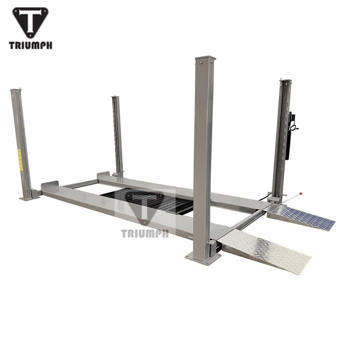 Triumph NSS-8 8,000 lb Service Storage Four Post Lift in side view