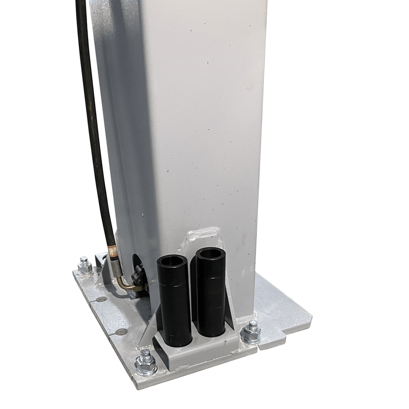 Triumph | NTO-10A 10,000 lb Two Post Auto Lift anchored to the cement floor