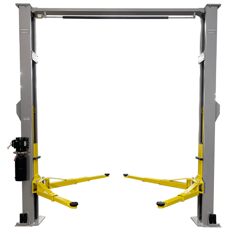 Triumph | NTO-10A 10,000 lb Two Post Auto Lift with arms open
