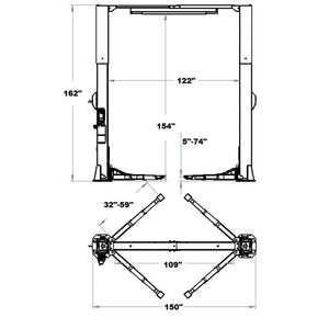 Triumph NTO-13A 13,000 lb Two Post Overhead Lift