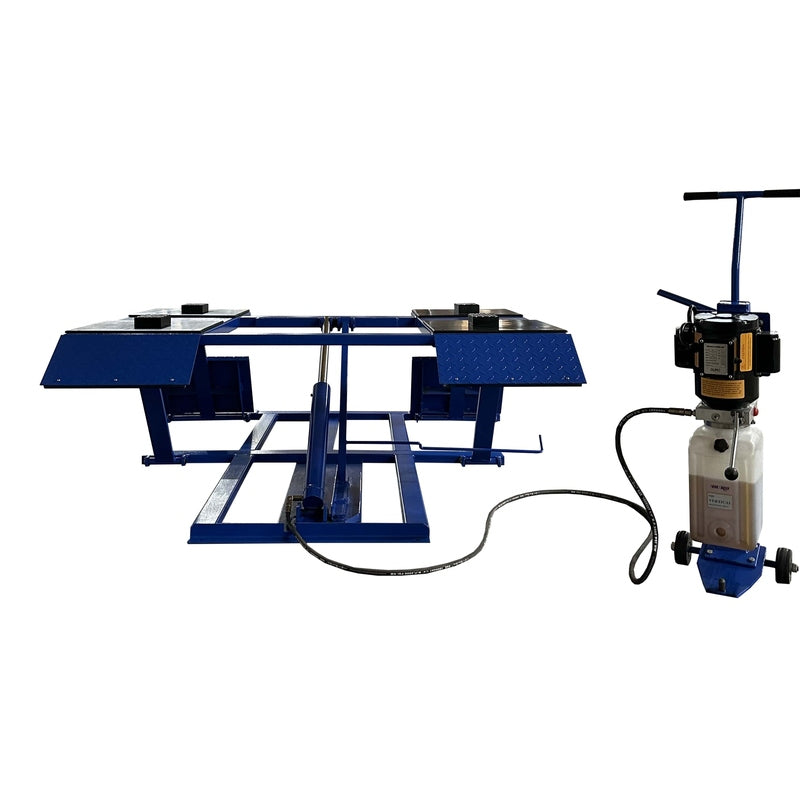 Tuxedo LR-26-PAD 6,000 lb Low-Rise Scissor Lift with Dolly Mounted Power Unit.