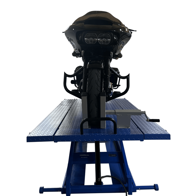 Tuxedo M-1500C-HR 1,500 lb High Rise Motorcycle Lift Bench in rear view