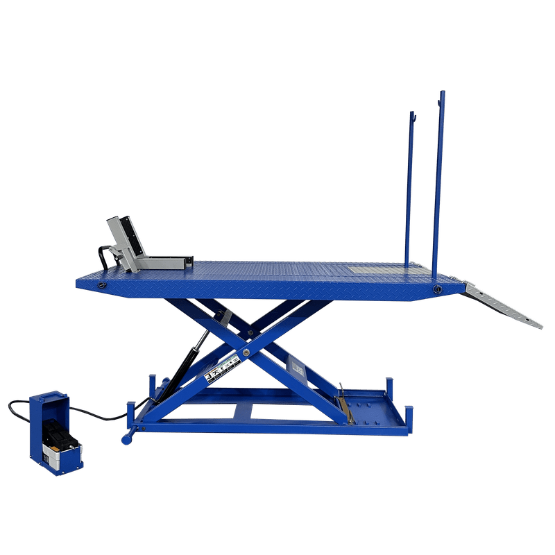 Tuxedo M-1500C-HR 1,500 lb High Rise Motorcycle Lift Bench in side view