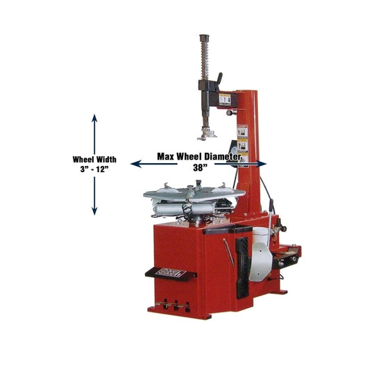 Tuxedo TC-530 Tire Changer measurements