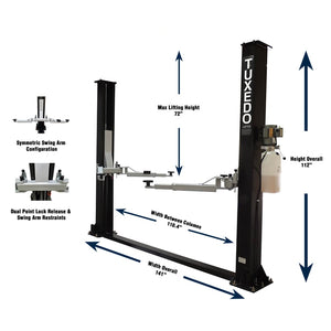 Tuxedo TP9KF-TUX 9,000 lb Two Post Floor Plate - Symmetric -Features