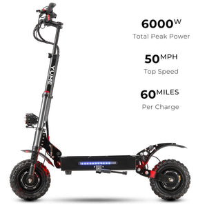 Yume Hawk 2400W 43MPH Dual Motor Electric Scooter Features