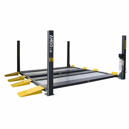 AMGO 409-DP 9,000 lb four-post double parking lift, hero product image