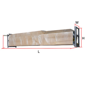 AMGO 409-DP single-unit shipping crate with length width and height dimensions labeled