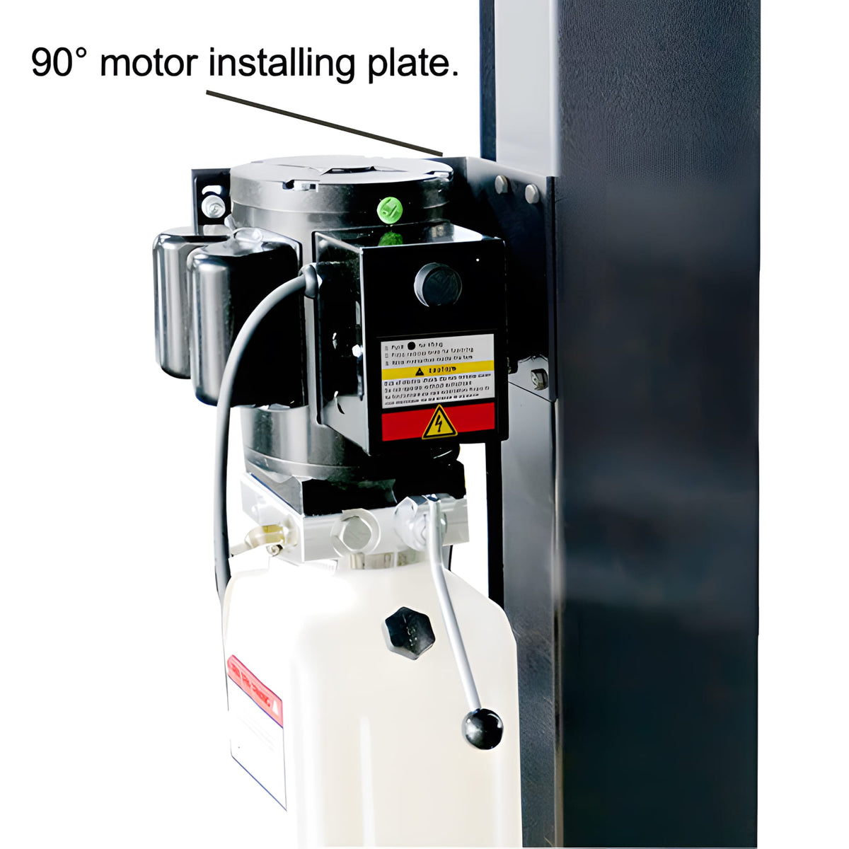 AMGO 409-DP 110V single-phase 1.0 HP power unit on 90 degree column installing plate