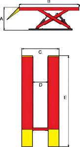 AMGO AX-12 scissor lift dimensions
