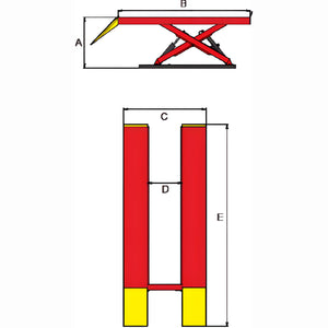 AMGO AX-12 scissor lift dimensions