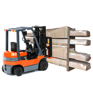 Forklift loading and unloading guidance for AMGO AX-12 scissor lift shipping crate