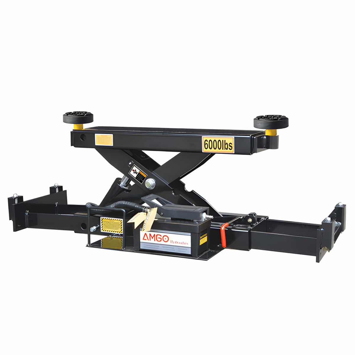 Optional RJ-6A 6,000 lb rolling jack with pneumatic-hydraulic operation and 2.5 inch extension adapters