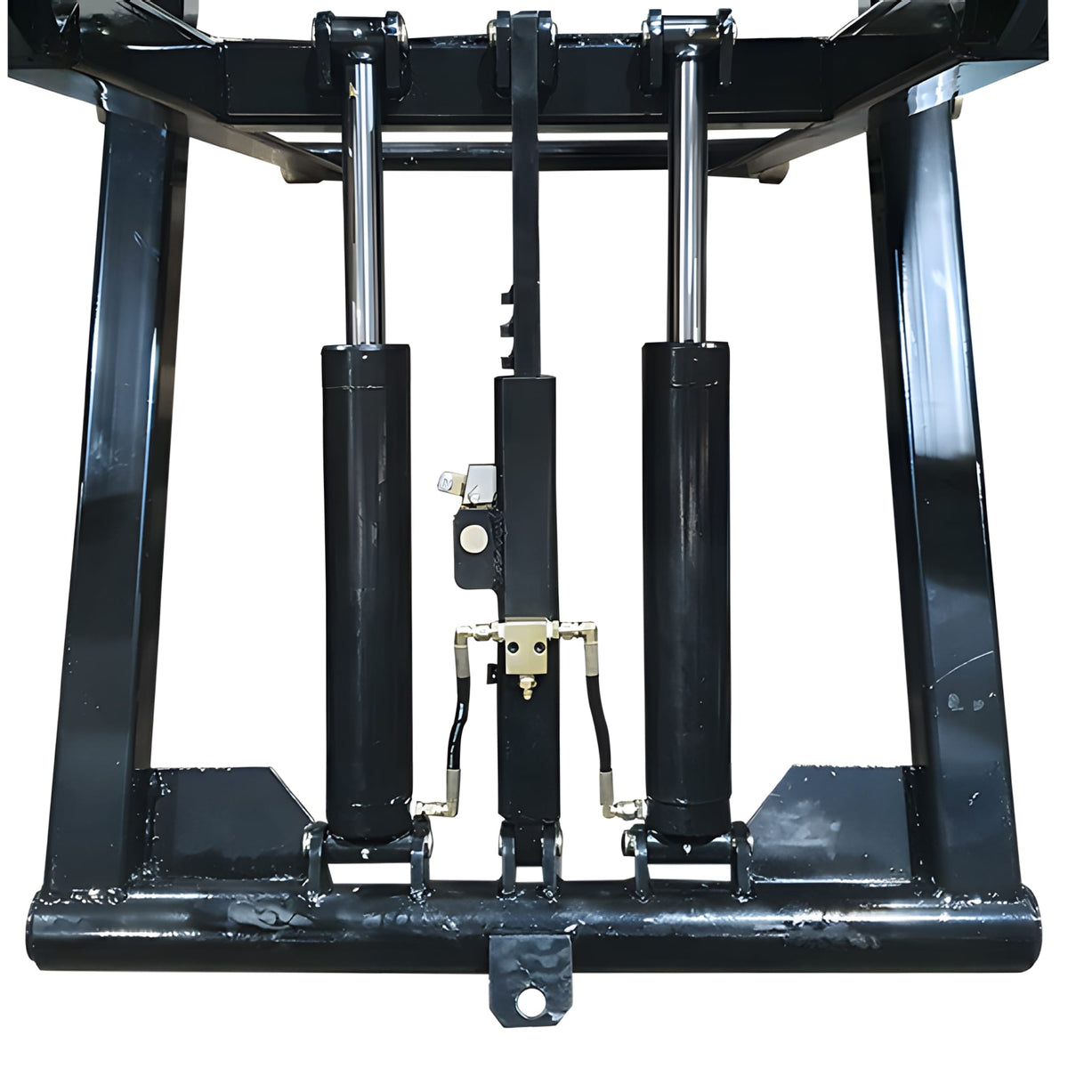 AMGO MR06 dual hydraulic cylinders with auto-engaged multi-position safety lock and integrated manual release between them