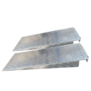 Pair of aluminum diamond-plate drive-in ramps (optional accessory)